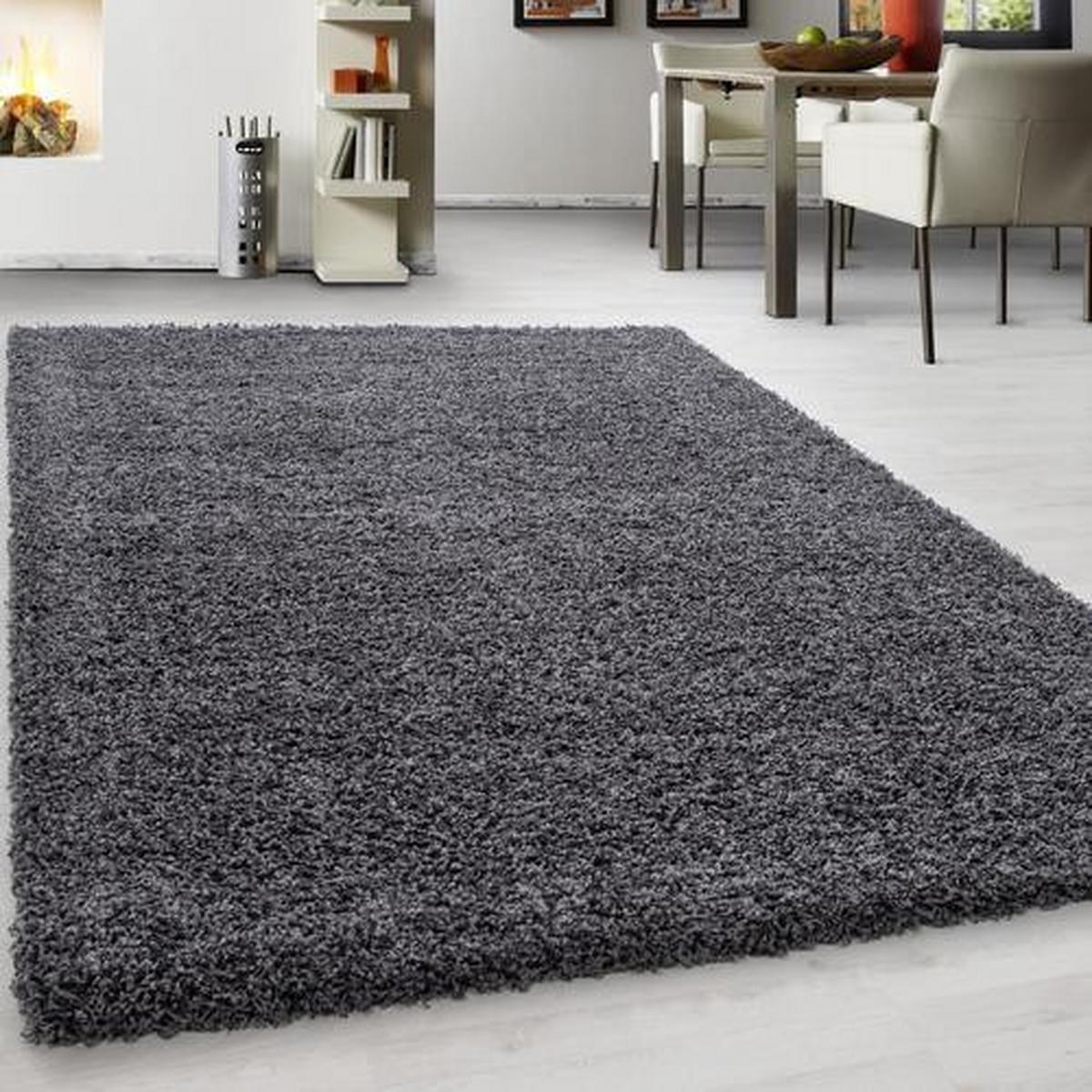 Hochflor Teppich Grau Life 60x110 cm - Grau, KONVENTIONELL, Textil (60/110cm) - Novel