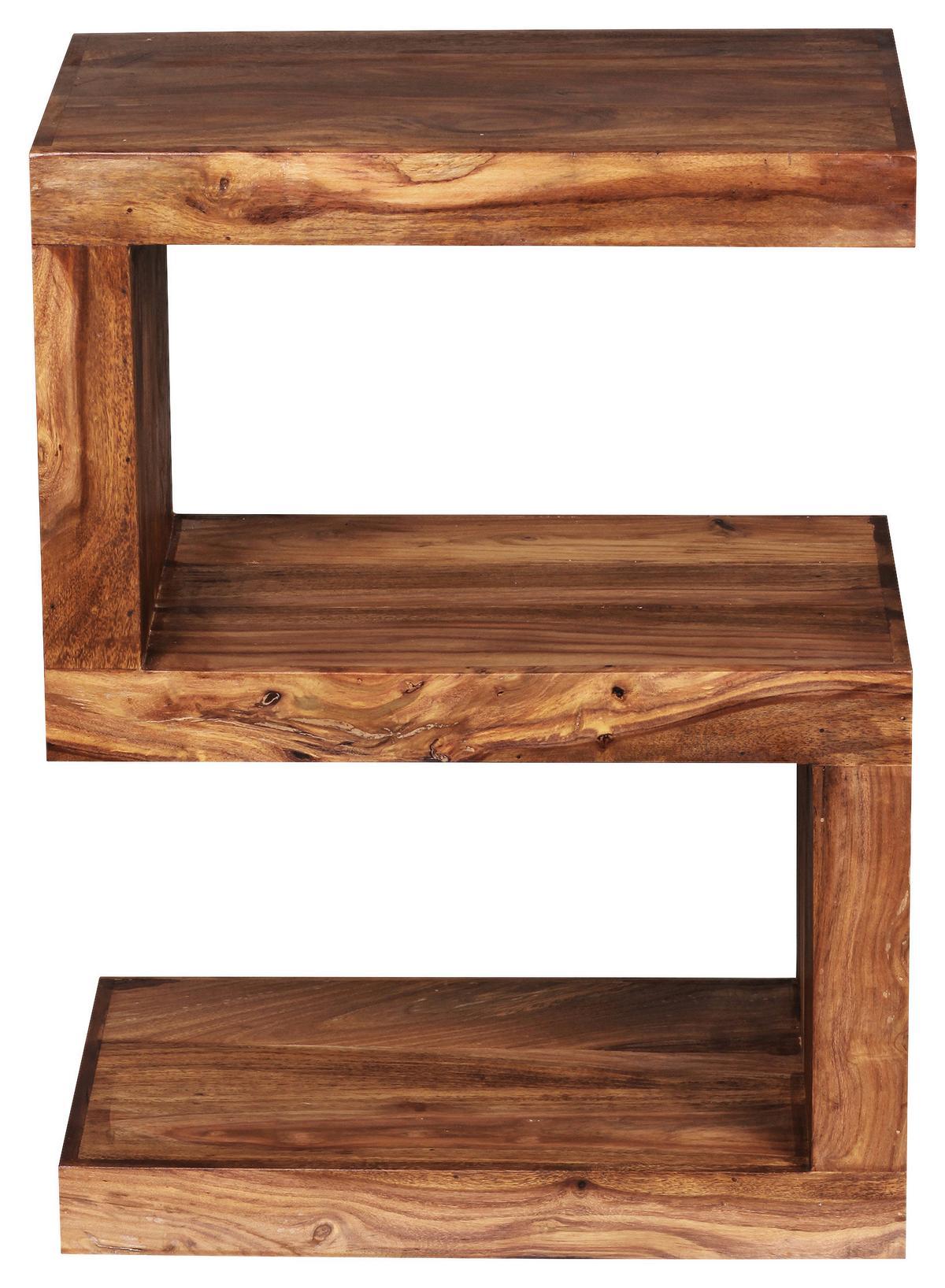 Beistelltisch Holz S-Förmig Mumbai, Sheeshamholz - Sheeshamfarben, Design, Holz (44,5/30/60cm) - MID.YOU