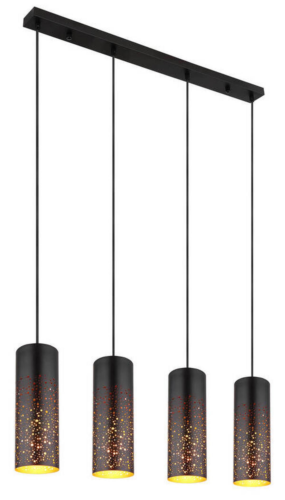 Függőlámpa 21005-4h - fekete/arany, Design, fém (80/10/150cm) - Globo
