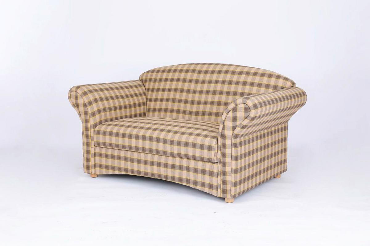 2-Sitzer Loretta ca. 153x83x85 cm - Hellbraun/Braun, Basics, Holz/Textil (153/83/85cm)