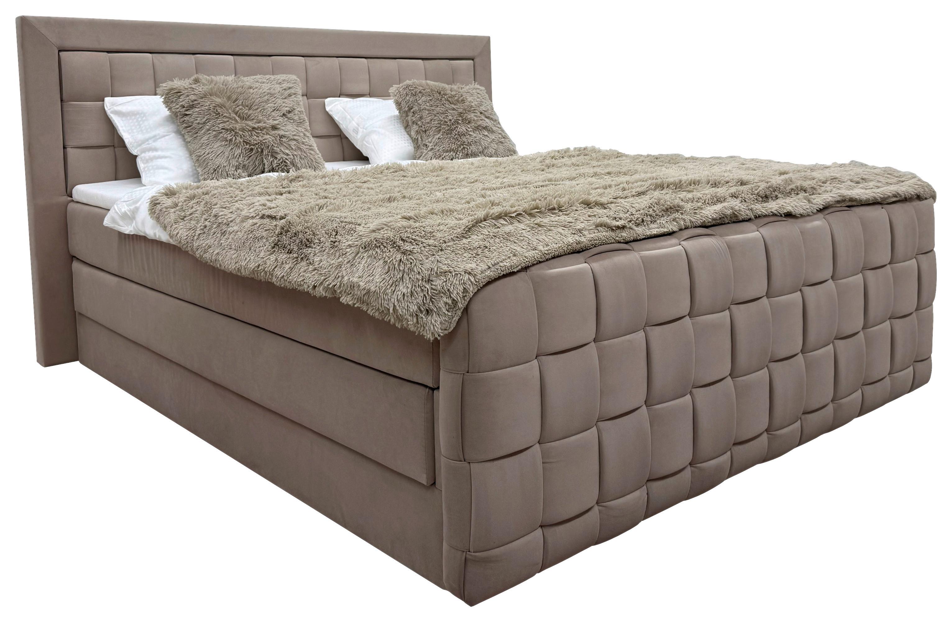 Boxspringbett Grenada Beige Lf: 140x200 cm - Beige, MODERN, Textil (140/200cm) - Livetastic