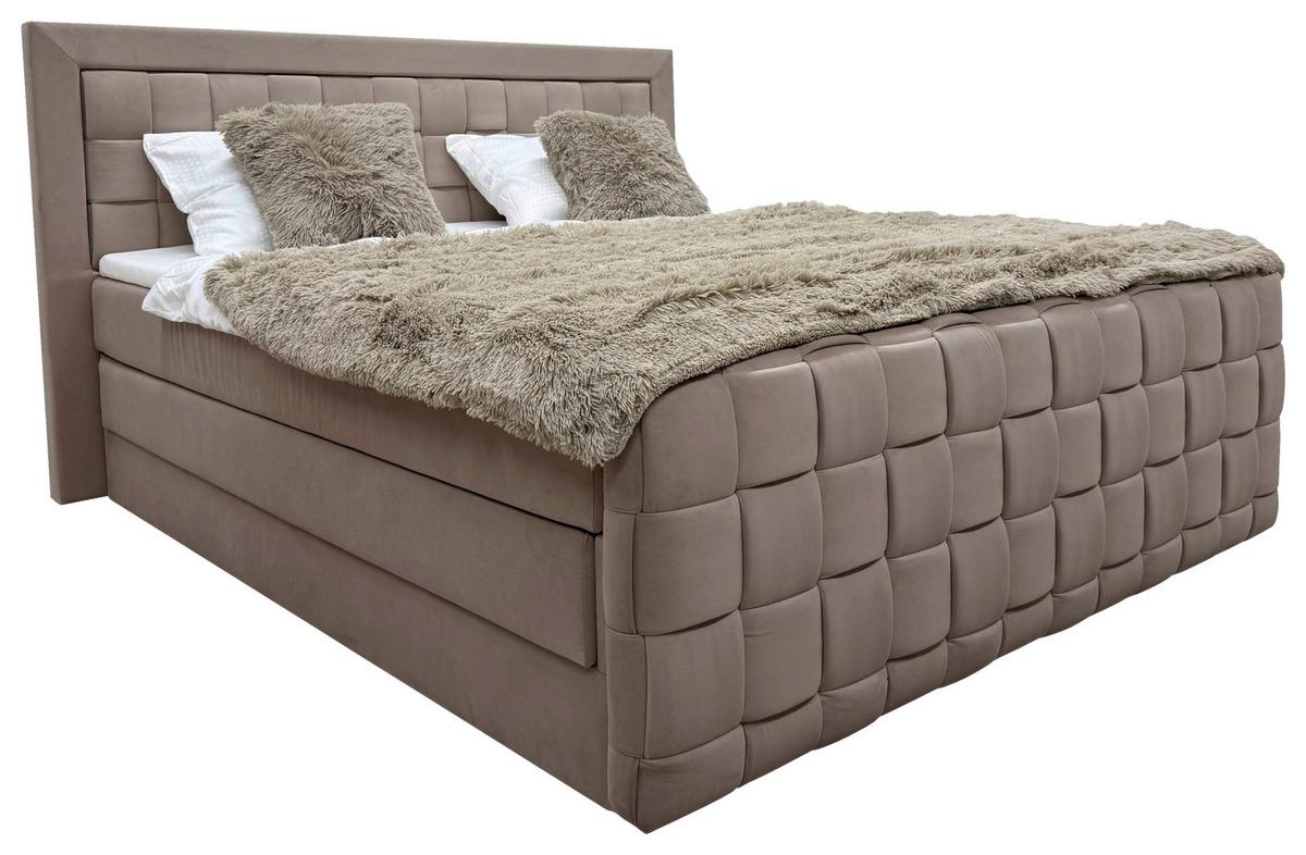 Boxspringbett Grenada Beige Lf: 140x200 cm - Beige, MODERN, Textil (140/200cm) - Livetastic