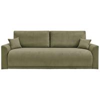 Rozkládací pohovka KIM, olivově zelený manšestr - olivově zelená, Moderní, dřevo (234/90/103cm)