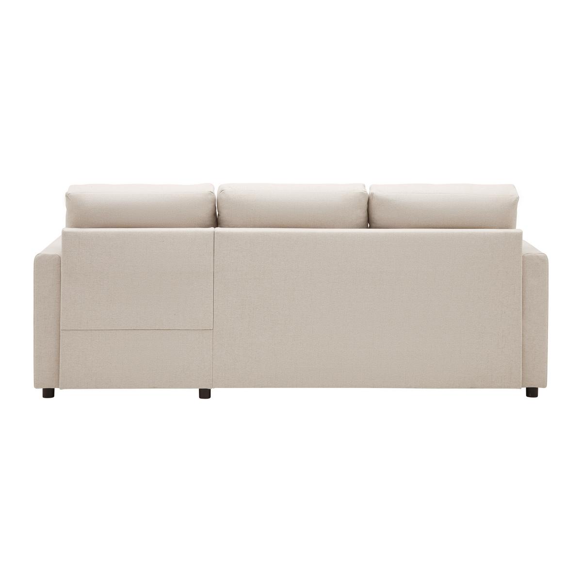Rohová sedačka VICTORIA, oboustranná, béžová - černá/béžová, Moderní, kov/dřevo (215/82/145cm) - P & B