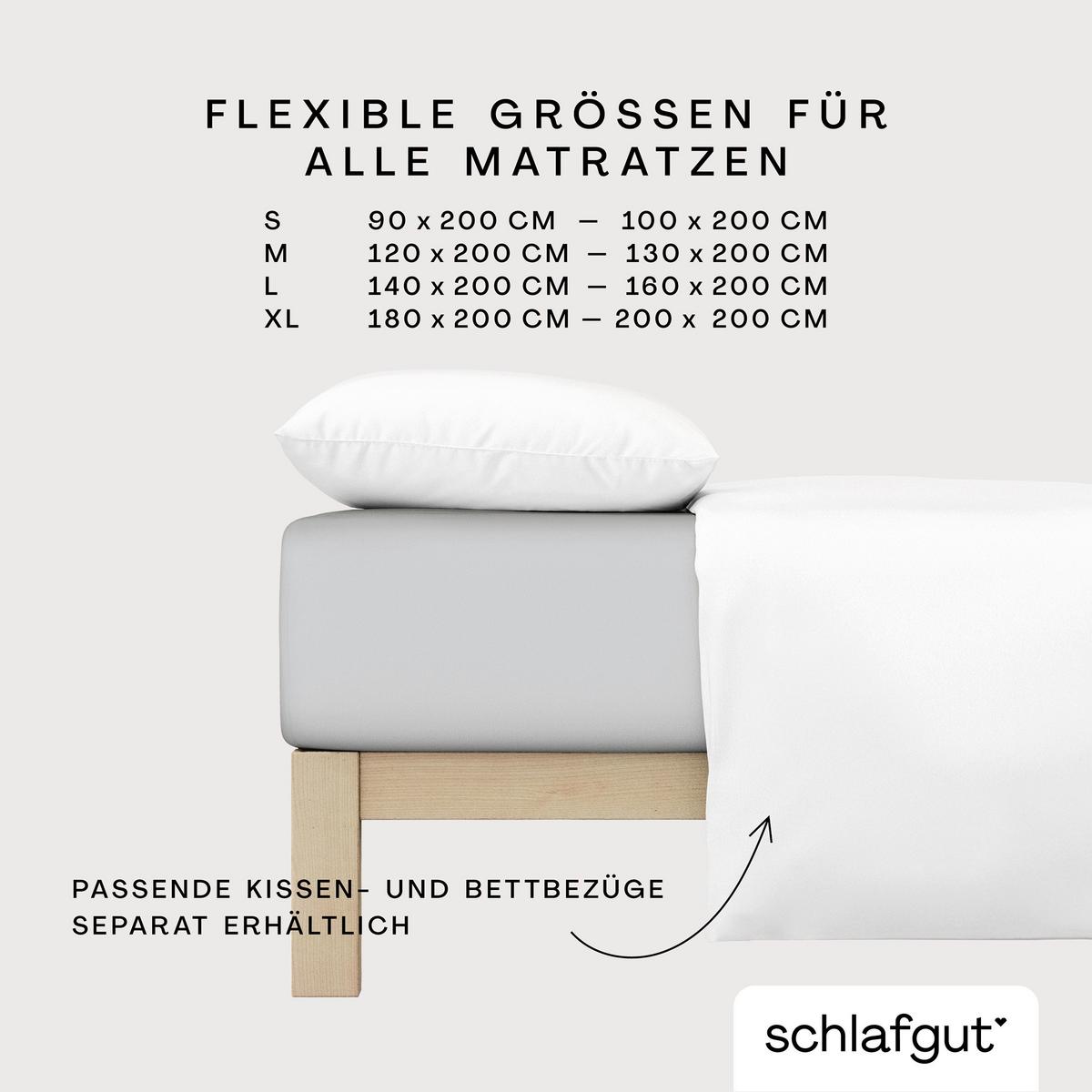 Spannleintuch Frottee Hellgrau 100x200 cm - Hellgrau, Basics, Textil (100/200cm) - Schlafgut