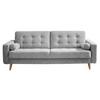 Schlafsofa mit Bettkasten und Kissen Fjord, Webstoff - Eichefarben/Silberfarben, MODERN, Holzwerkstoff/Textil (222/86/90cm) - MID.YOU