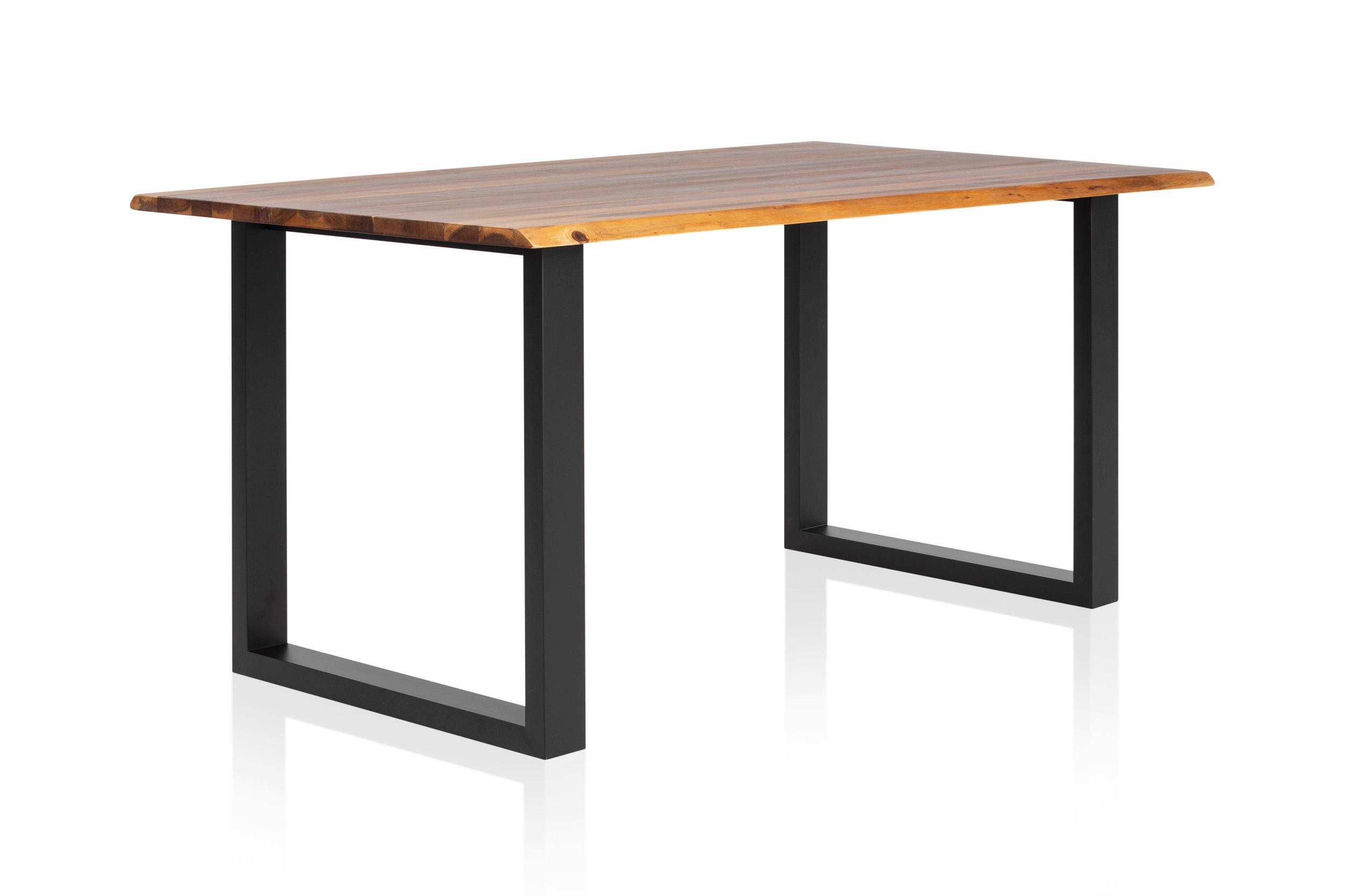 Esstisch Schwarz/cognac B: 120 Cm - Cognac/Schwarz, MODERN, Holz/Metall (120/80/77cm) - Livetastic