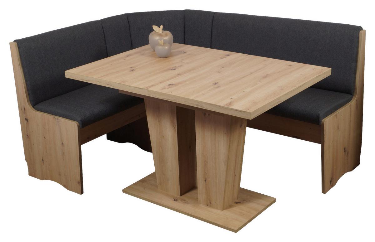 Eckbankgruppe Duisburg Veduso Artimes - Dunkelgrau/Eiche Artisan, KONVENTIONELL, Holz/Holzwerkstoff (125/165cm)