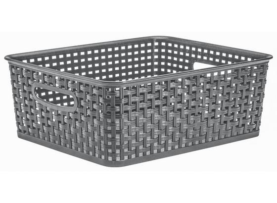 Aufbewahrungskörbchen Rattan 10 Liter - Grau, KONVENTIONELL, Kunststoff (35,5/29/13cm) - Plast 1 Aufbewahrungskörbchen Rattan 10 Liter - Grau, KONVENTIONELL, Kunststoff (35,5/29/13cm) - Plast 1