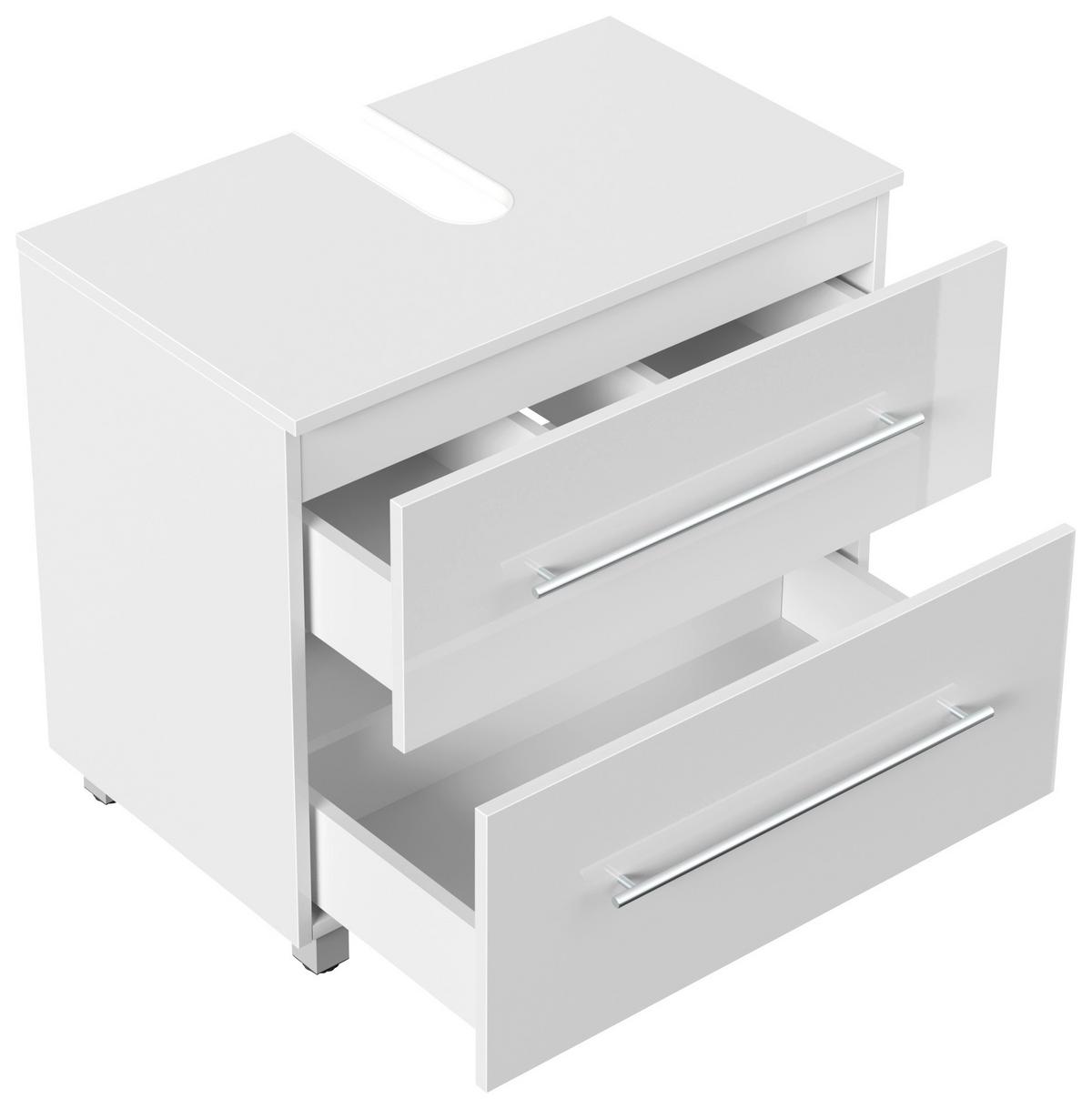 Waschbeckenunterschrank Mondial Weiß Hg B: 70 cm - Weiß Hochglanz, MODERN, Holzwerkstoff (70/63/41,6cm) - MID.YOU