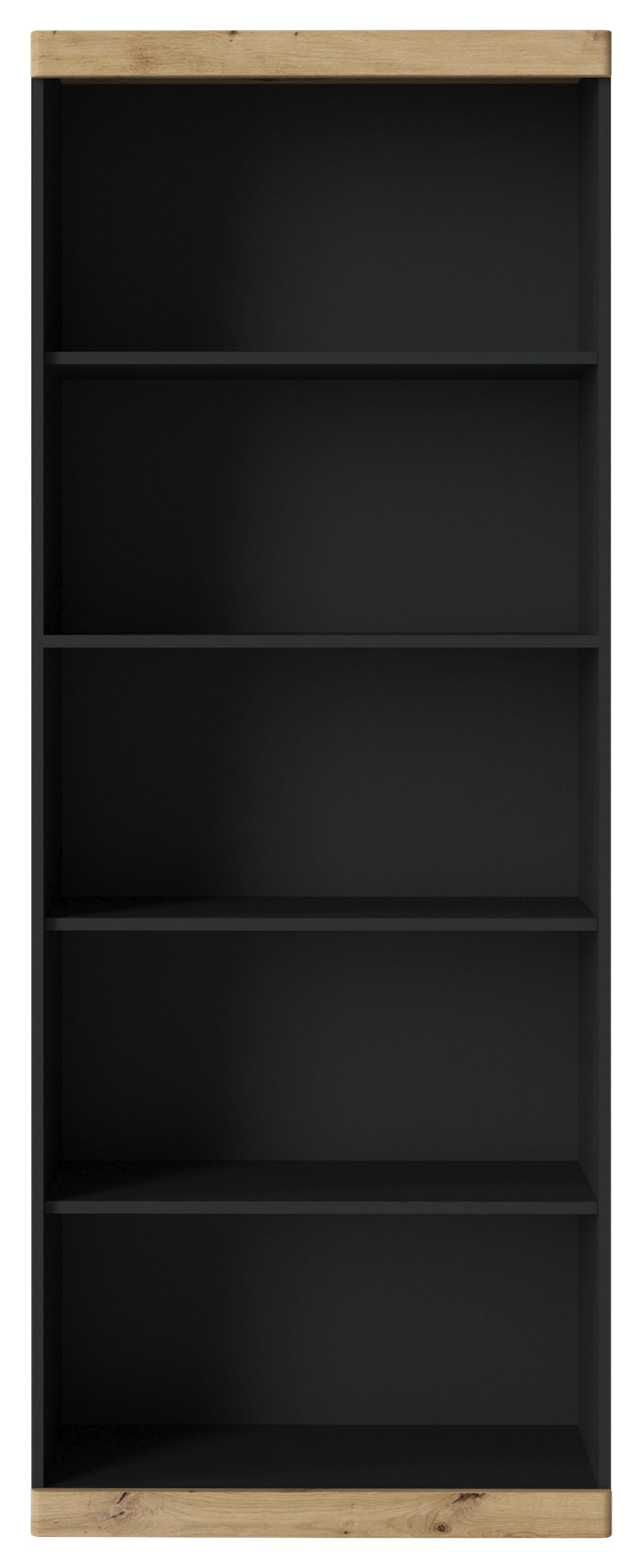 Regal Turino B: 75,8 cm - Anthrazit/Eiche Artisan, Trend, Holzwerkstoff (75,8/196,5/39,9cm)