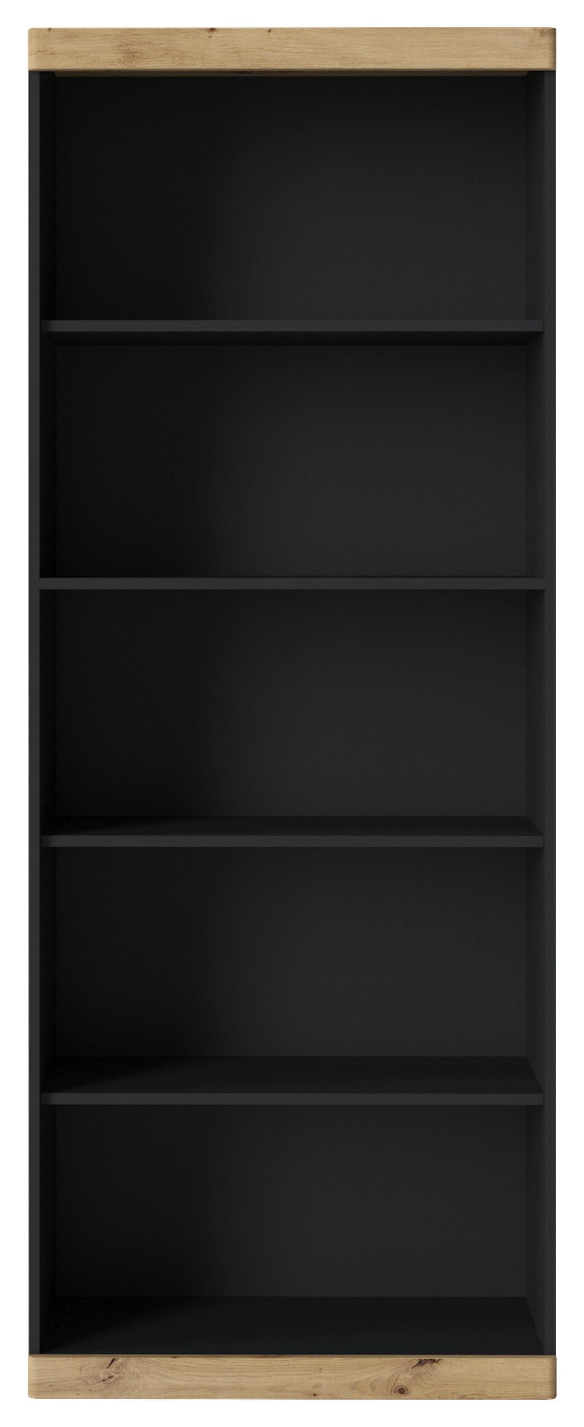 Regal Turino B: 75,8 Cm - Anthrazit/Eiche Artisan, Trend, Holzwerkstoff (75,8/196,5/39,9cm)