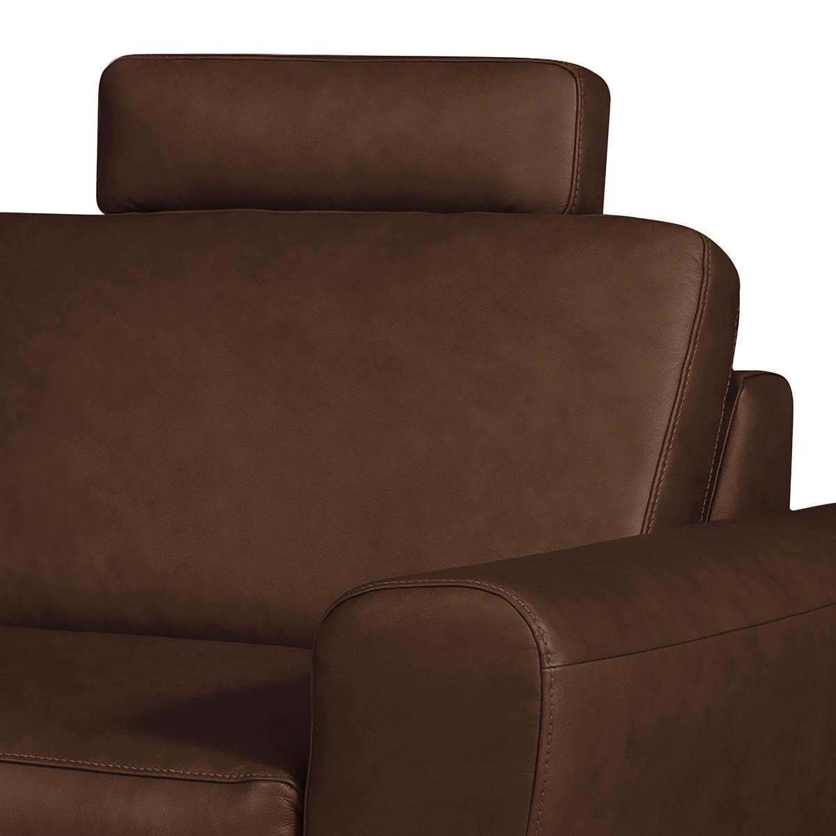 Ecksofa Spring D. Braun Schwarz, S: 250 cm - Chromfarben/Dunkelbraun, Design, Leder (250/273cm) - Livetastic