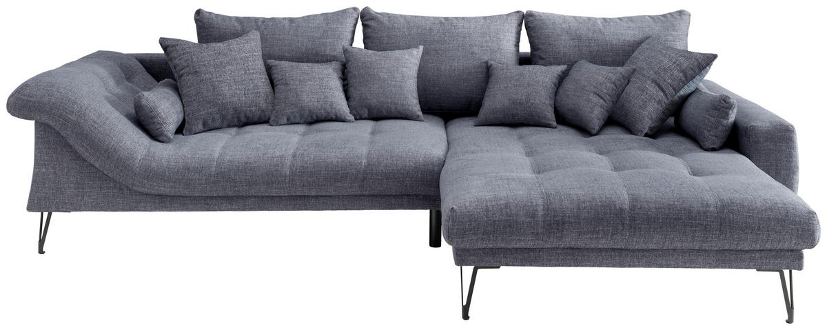 Ecksofa Garda, Blau S: 310x192 Cm - Blau/Schwarz, KONVENTIONELL, Textil (310/192cm) - Livetastic