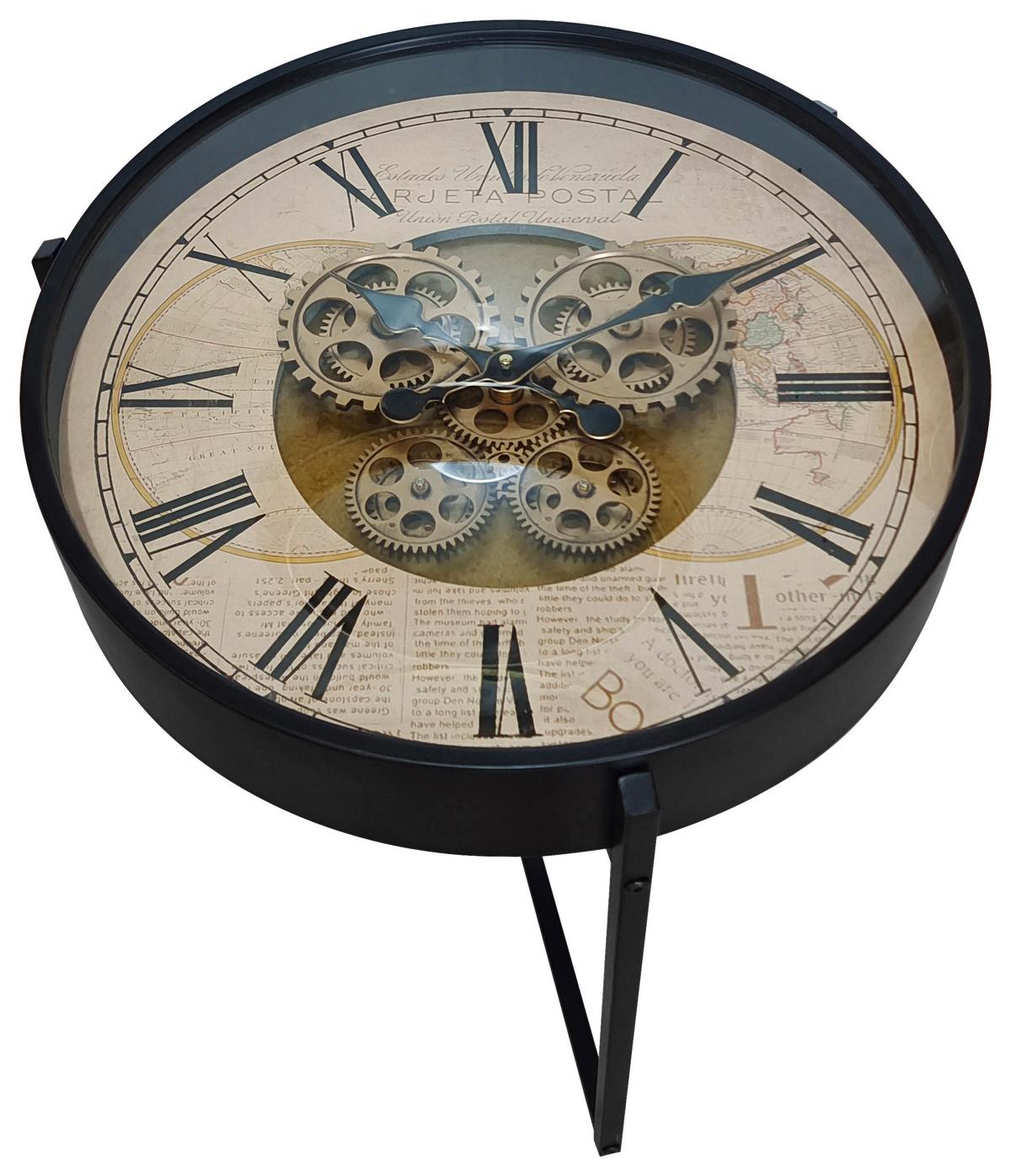 Konferenčný stolík TIME P: 50cm - čierna, Modern, kov/sklo (49,5/57cm)