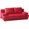 2-sitzer-sofa Mit Schlaffunkt. Und Bettkasten Nikita Rot Leder - Chromfarben/Rot, KONVENTIONELL, Leder (195/85/90cm) - Livetastic