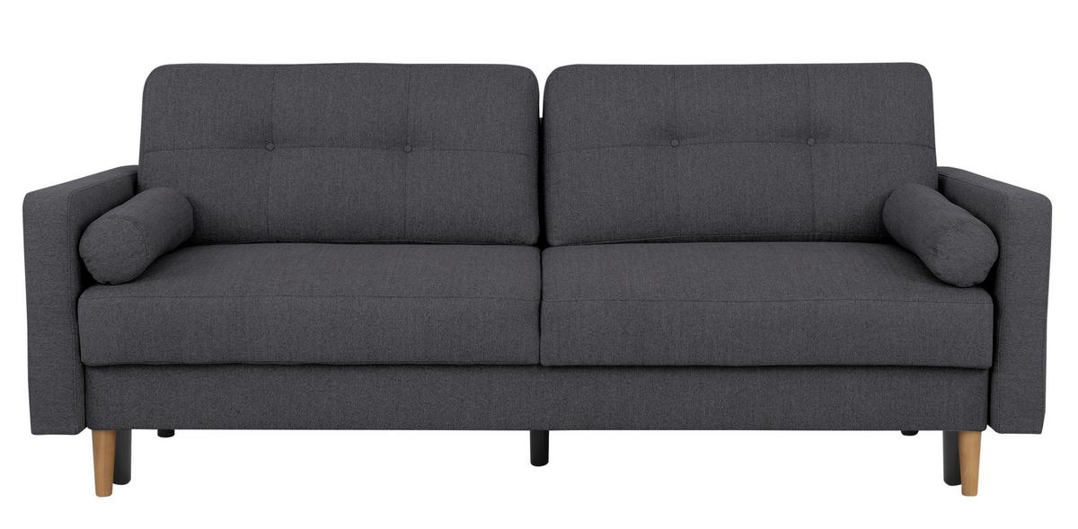 Schlafsofa Noret, Dunkelgrau B: 222 Cm - Dunkelgrau/Buchefarben, Design, Textil (222/93/99cm) - MID.YOU