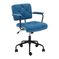 Otočná židle DEA modrá - modrá/černá, Moderní, kov/dřevo (61/84-90/63cm) - P & B