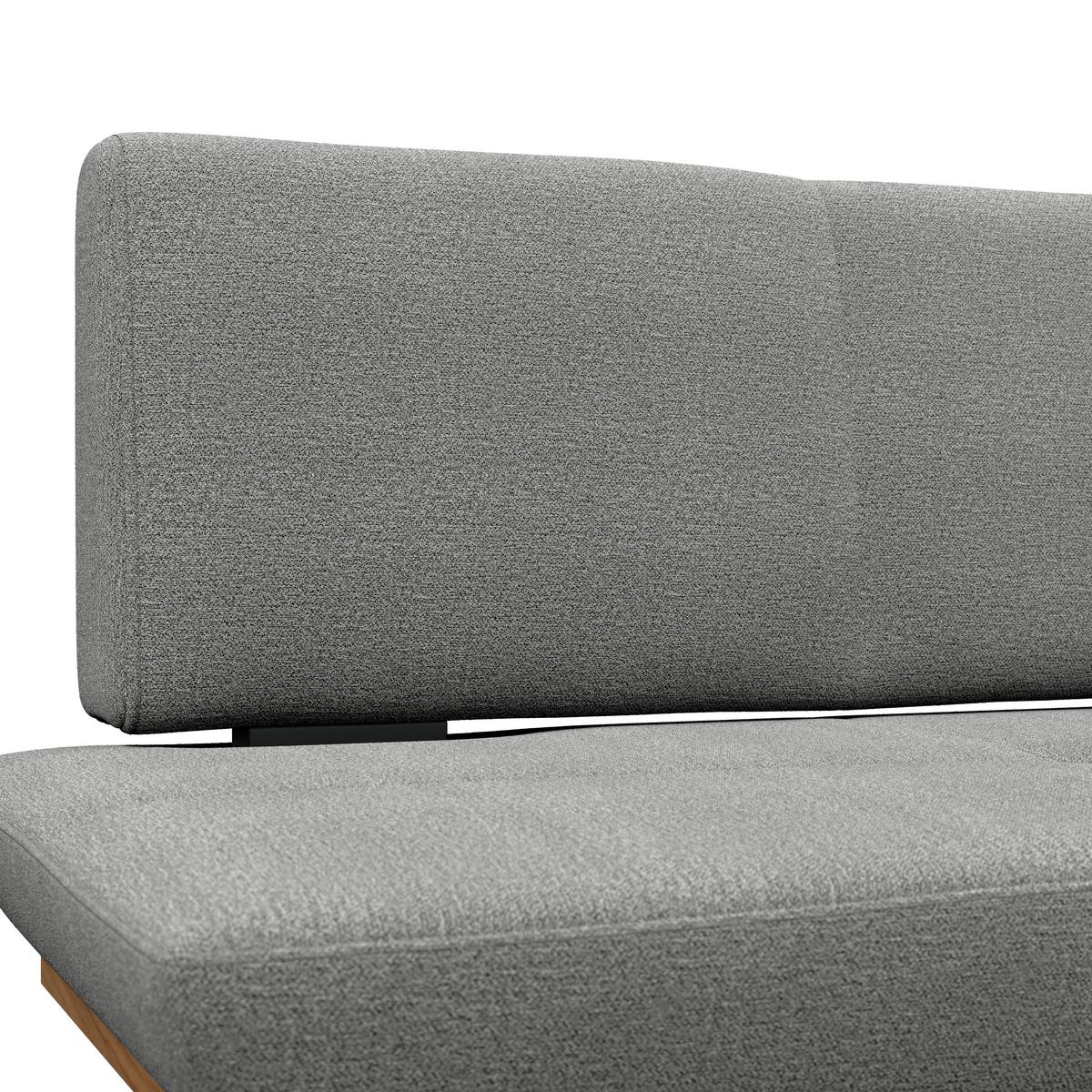 Sitzbank Tristan Webstoff hellgrau, B: 170cm - Hellgrau/Schwarz, MODERN, Holz/Textil (170/48/90cm) - James Wood