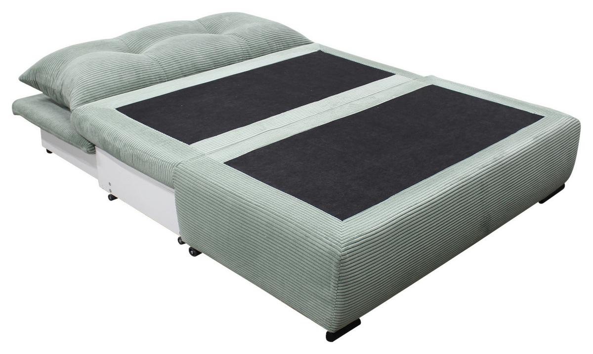 2-sitzer-sofa Yellow Mit Schlaffunktion Grün Cord - Schwarz/Grün, Design, Textil (154/93/85cm) - MID.YOU