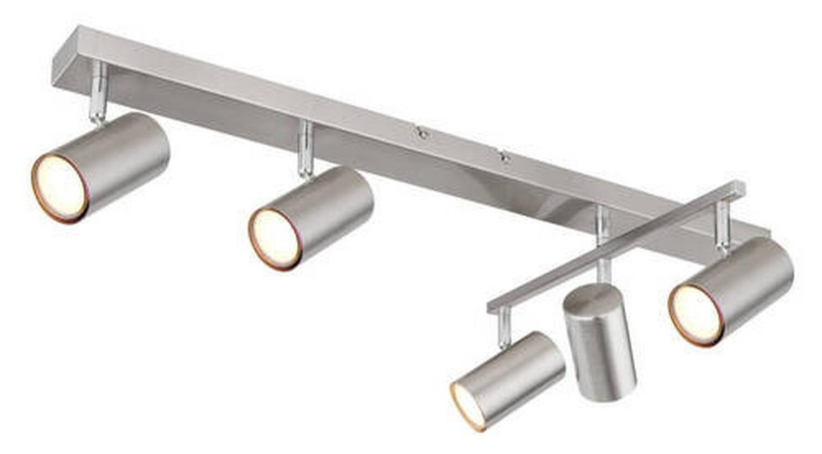 Strahler 5-Flammig verstellbar L: 70 cm - Chromfarben, Design, Metall (70/35/17cm) - Globo