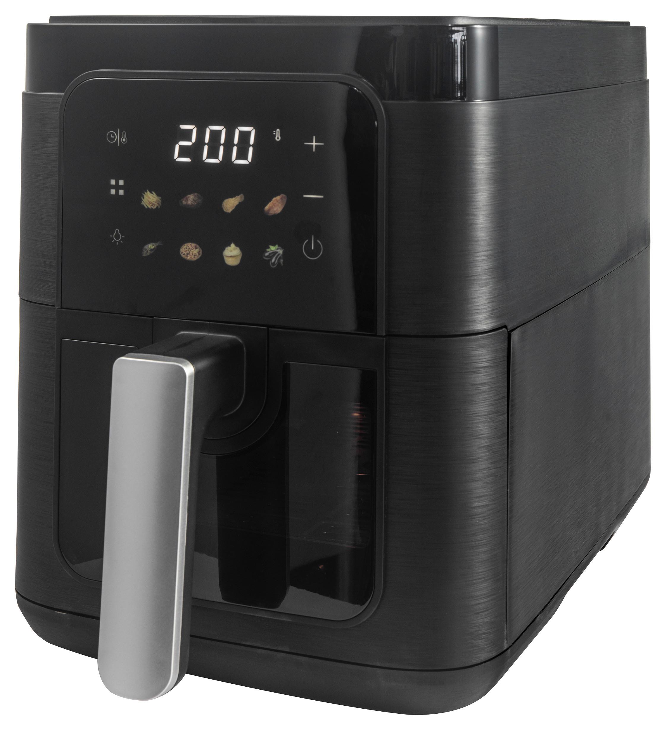 HEISSLUFTFRITTEUSE 1500W, 6 Liter - Schwarz, Trend, Glas/Kunststoff (22,7/45/28,3cm)