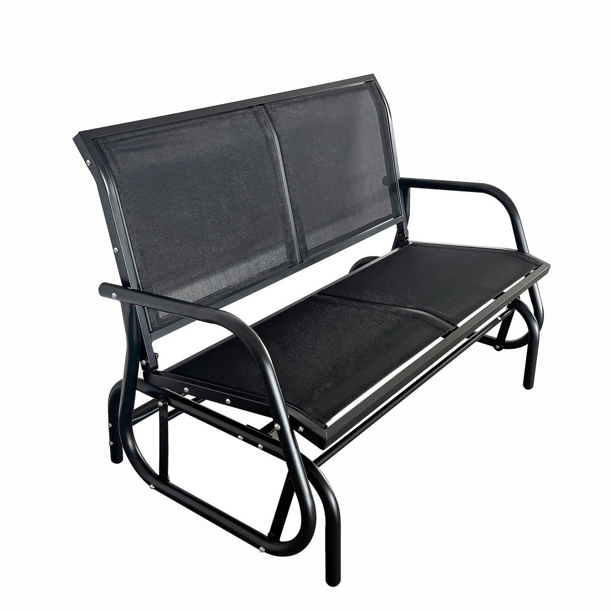 Gartenbank 2-Sitzer 1001327 - Schwarz, Basics, Metall (120/70/83cm)