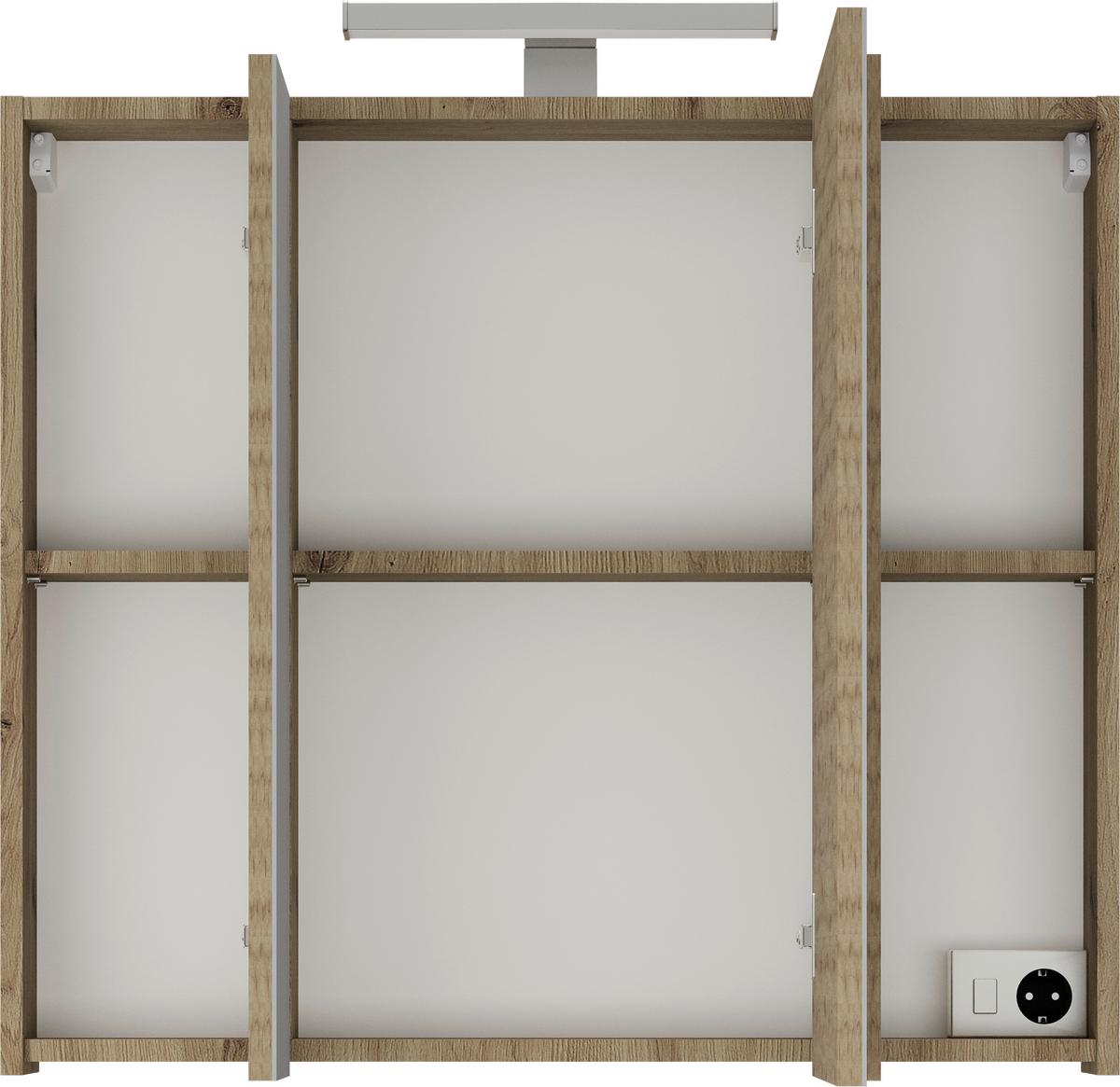 Spiegelschrank Sana Eiche Artisan B: 80 cm - Eiche Artisan, MODERN, Holzwerkstoff (80/74/20cm) - Stylife