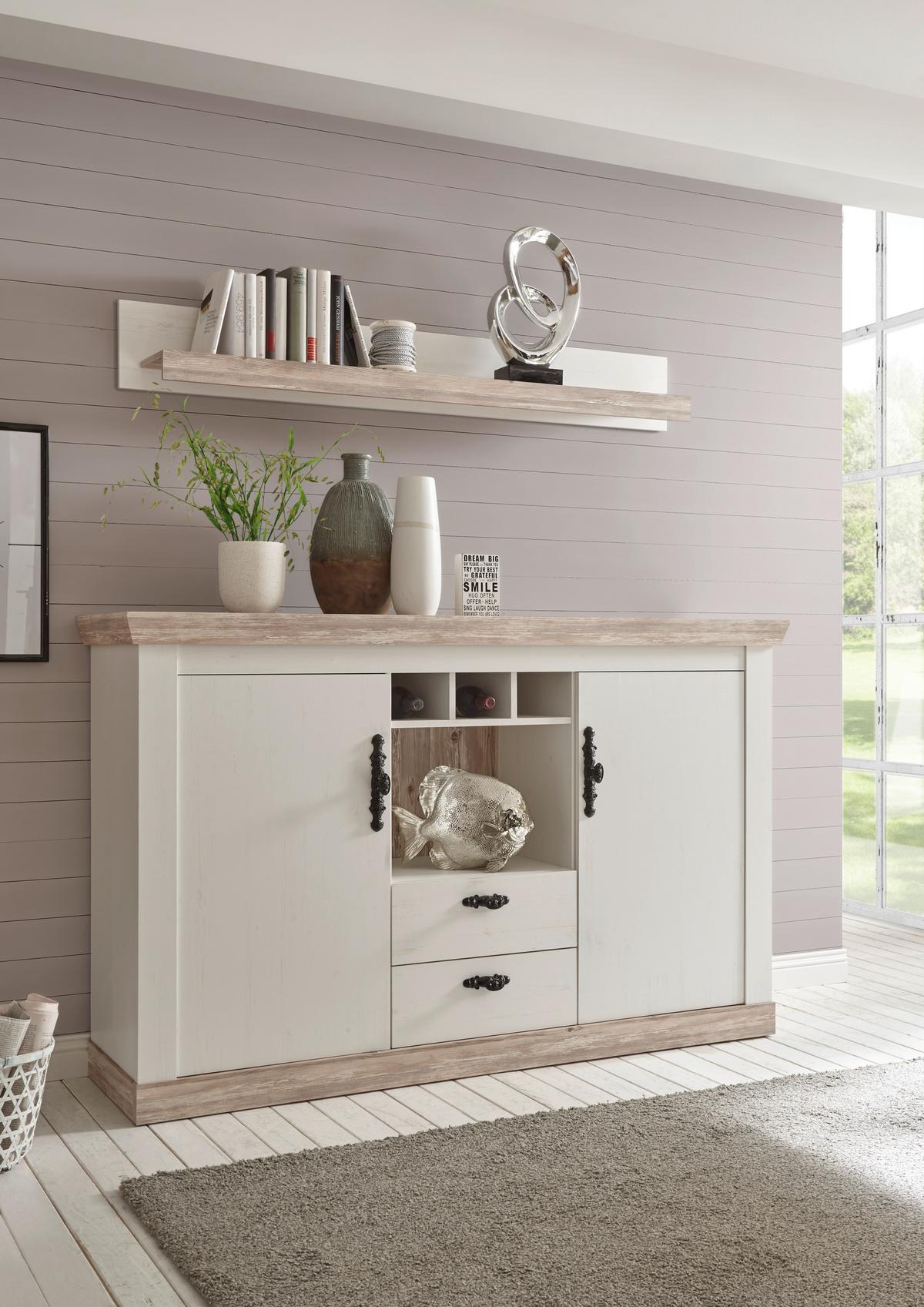 Sideboard Florenz Hellbraun/Pinienfarben B:167cm - Hellbraun/Pinienfarben, Design, Holzwerkstoff (167/104/44cm) - MID.YOU