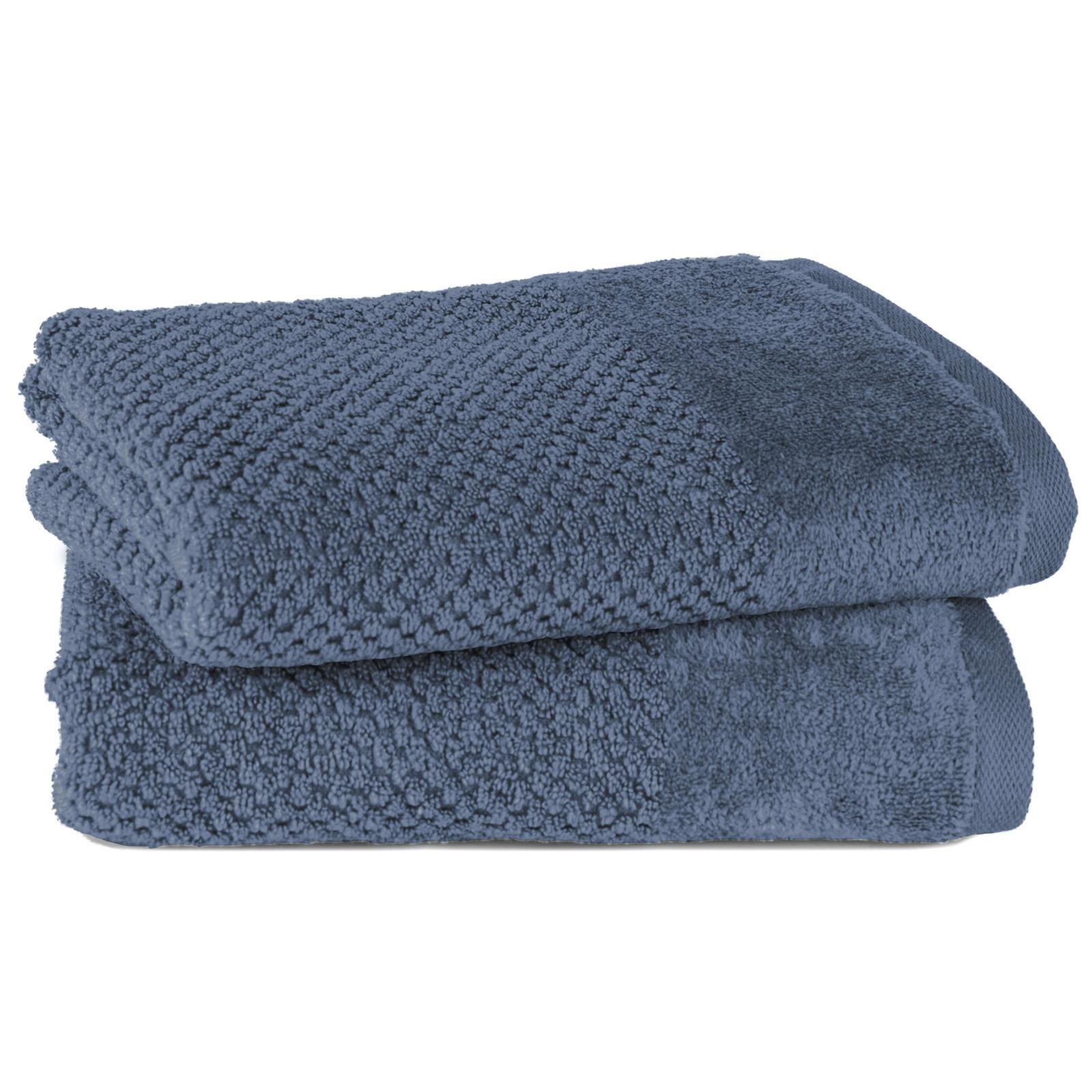 FROTTIERSET Popcorn 2er Set Jeansblau - Graublau, Basics, Textil (50/100/10cm)