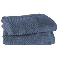 FROTTIERSET Popcorn 2er Set Jeansblau - Graublau, Basics, Textil (50/100/10cm)