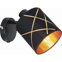 Strahler Josue 1-Flammig L: 13 cm - Goldfarben/Schwarz, ROMANTIK / LANDHAUS, Kunststoff/Metall (13/17cm) - James Wood