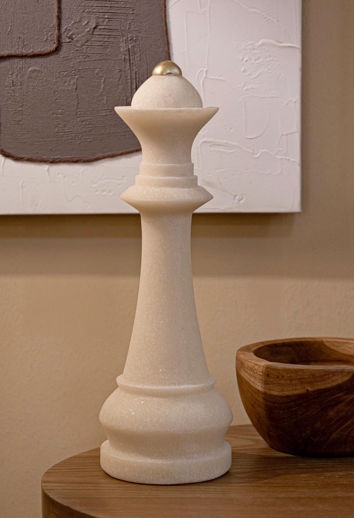 Skulptur Kunststoff, Weiß/gold - Basics, Kunststoff (12/36/12cm)