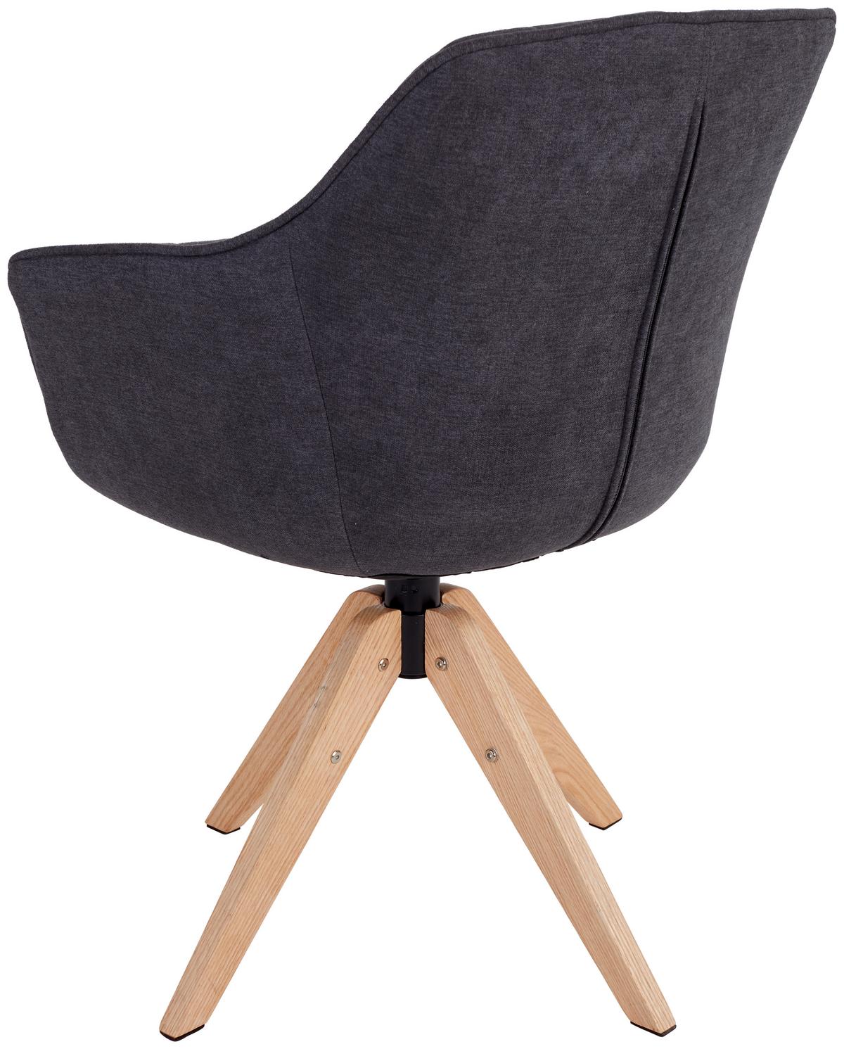 Armlehnstuhl Belluno Anthrazit Mit Drehbarer Sitzfläche - Eichefarben/Anthrazit, MODERN, Holz/Textil (60/88/57,5cm) - MID.YOU
