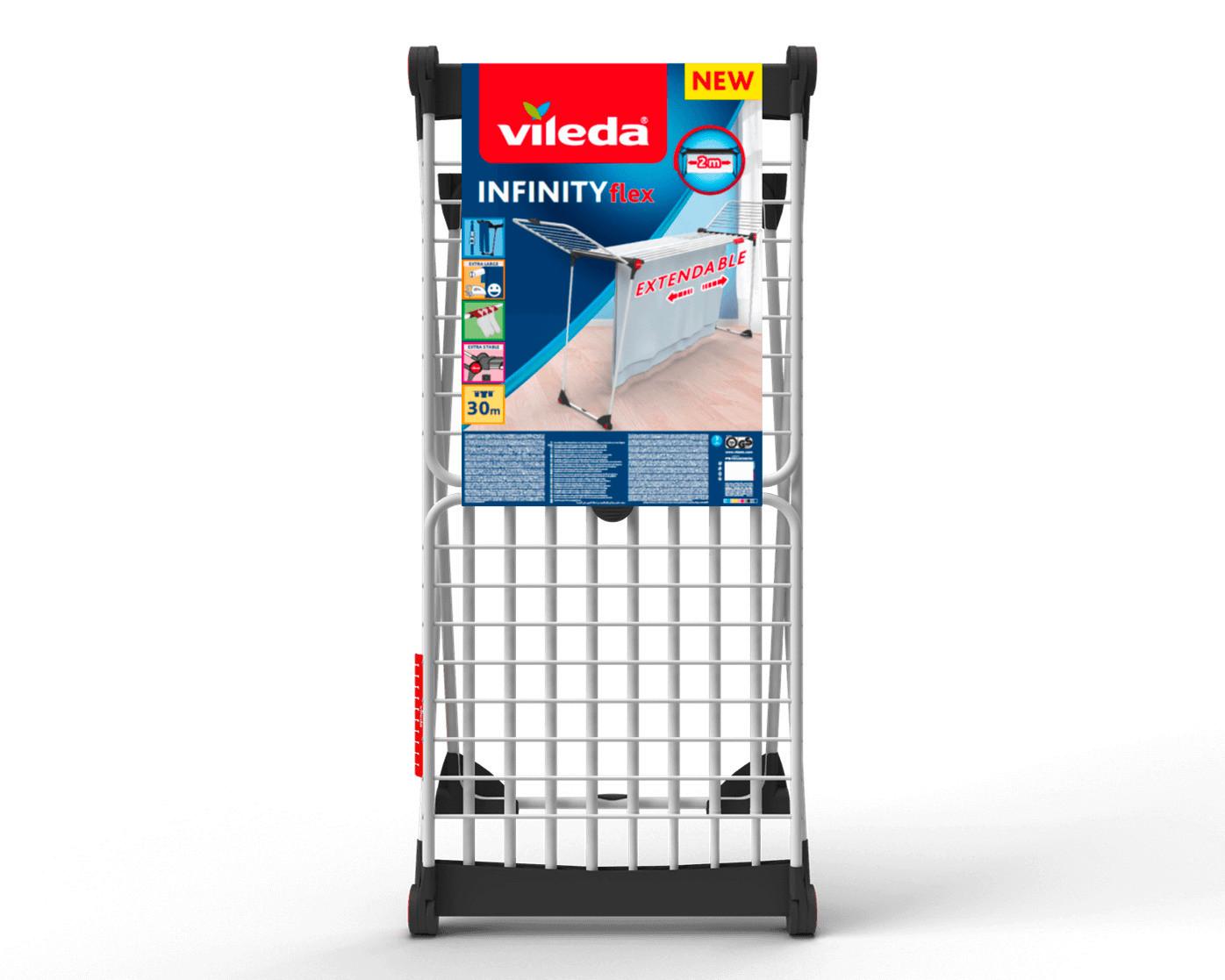 Sušiak na bielizeň INFINITY FLEX - viacfarebná, Basics, kov/plast (56/122/8cm) - Vileda