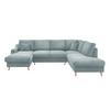 Wohnlandschaft Valentina - Naturfarben/Hellblau, KONVENTIONELL, Textil (150/301/200cm) - P & B