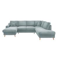 Wohnlandschaft Valentina - Naturfarben/Hellblau, KONVENTIONELL, Textil (150/301/200cm) - P & B