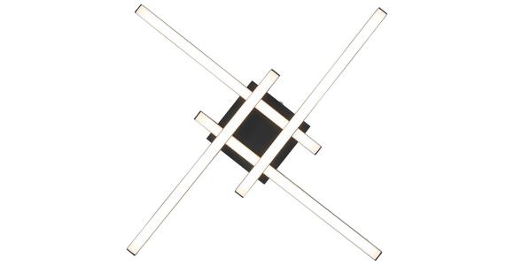 LED-Deckenleuchte Kris L: 55 cm - Schwarz, MODERN, Kunststoff/Metall (55/55/8,15cm) - Luca Bessoni