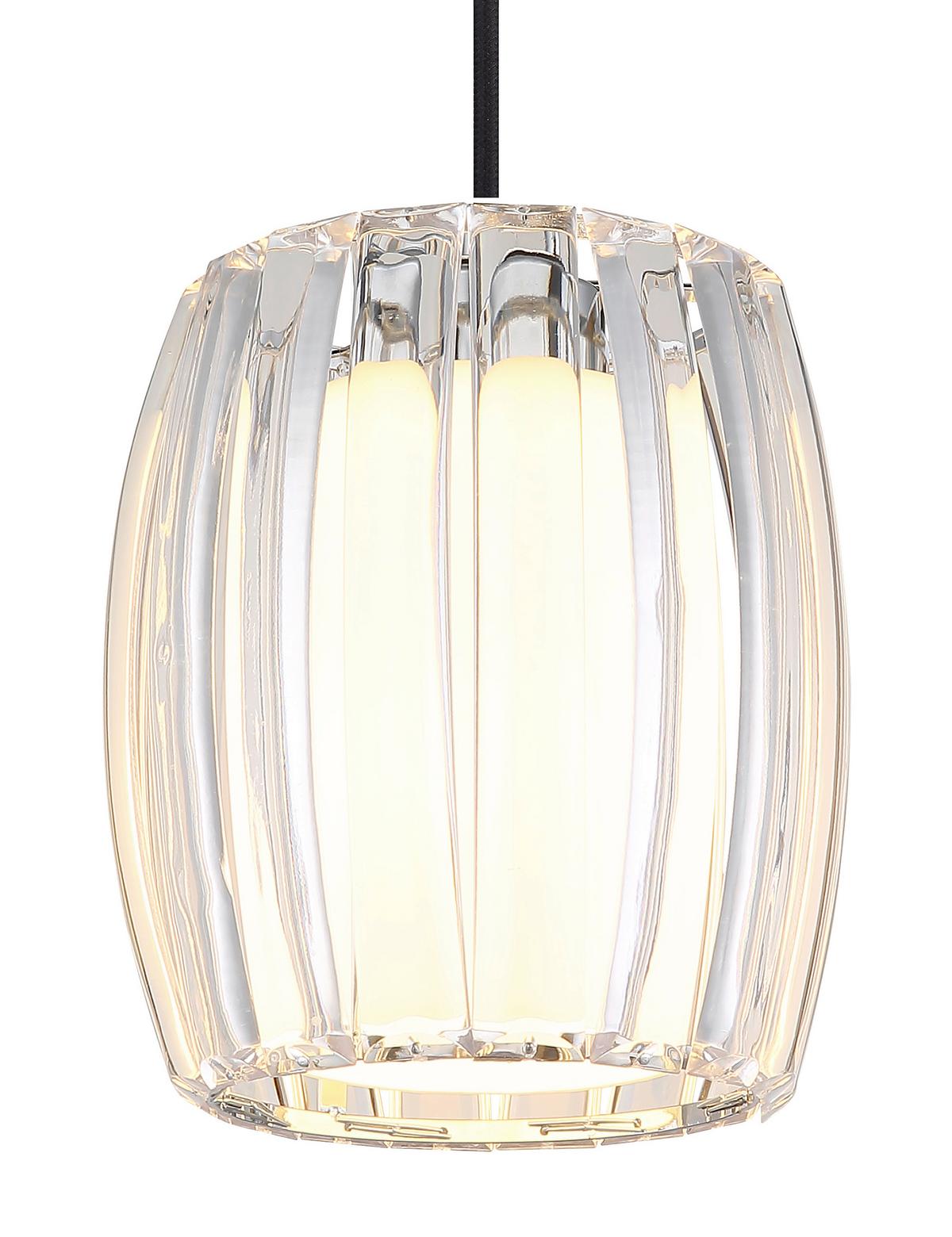 Hängeleuchte Exkl. 1xe27, 60w - Klar/Opal, Design, Glas/Kunststoff (18/120cm) - Globo