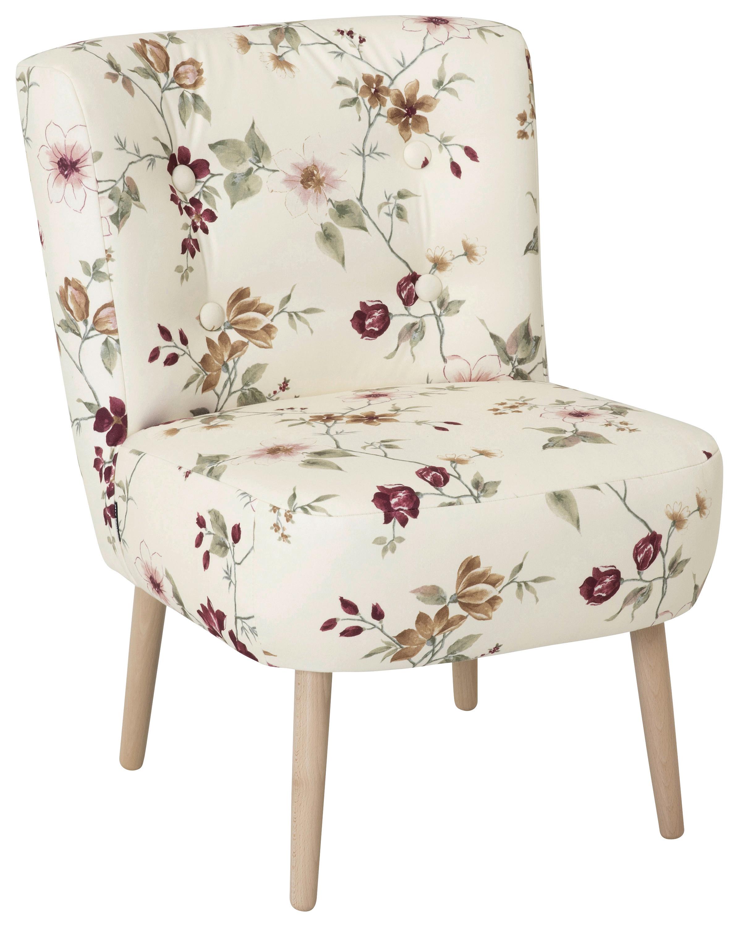 Sessel Fiona - Buchefarben/Weiß, Design, Textil (58/78/68cm) - Max Winzer