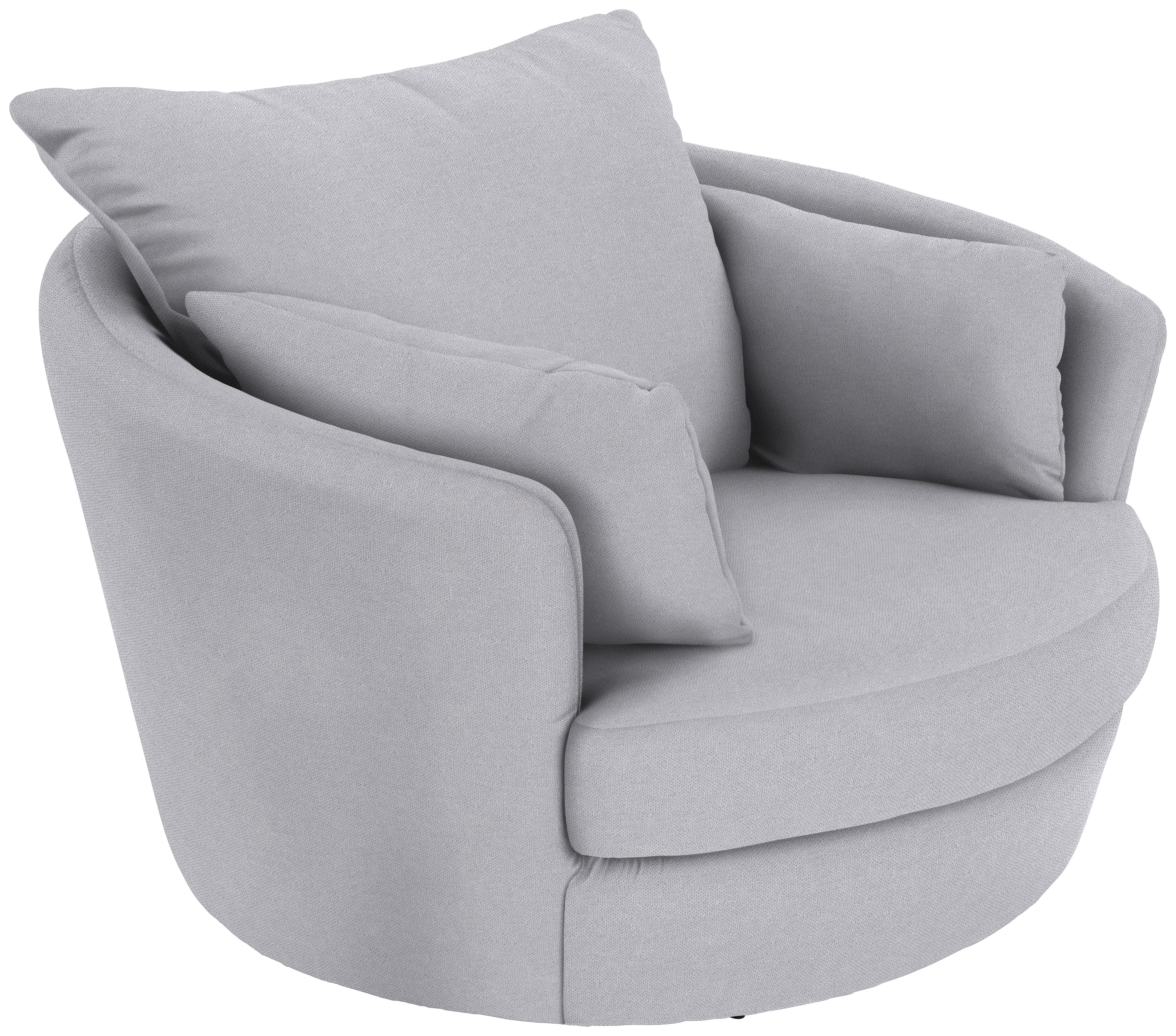 Sessel Ancona B: 124 cm Silber - Silberfarben, MODERN, Textil (124/88/112cm) - Luca Bessoni