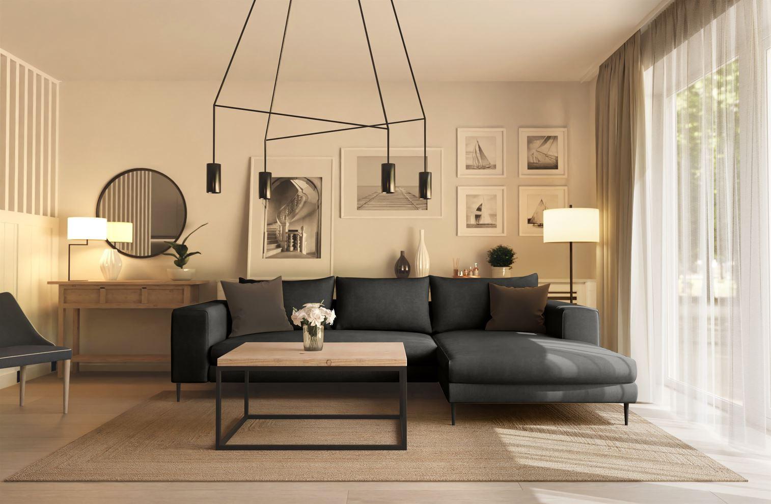 Eckschlafsofa Aurora Ii - Schwarz/Graphitfarben, MODERN, Textil (315/170cm) - Trendmanufaktur