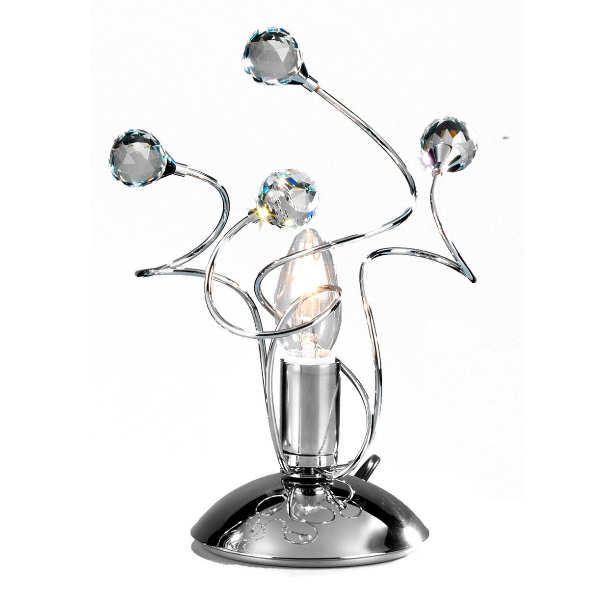 Kristall-tischleuchte 4726/l - Chromfarben, KONVENTIONELL, Glas/Metall (23/27cm)