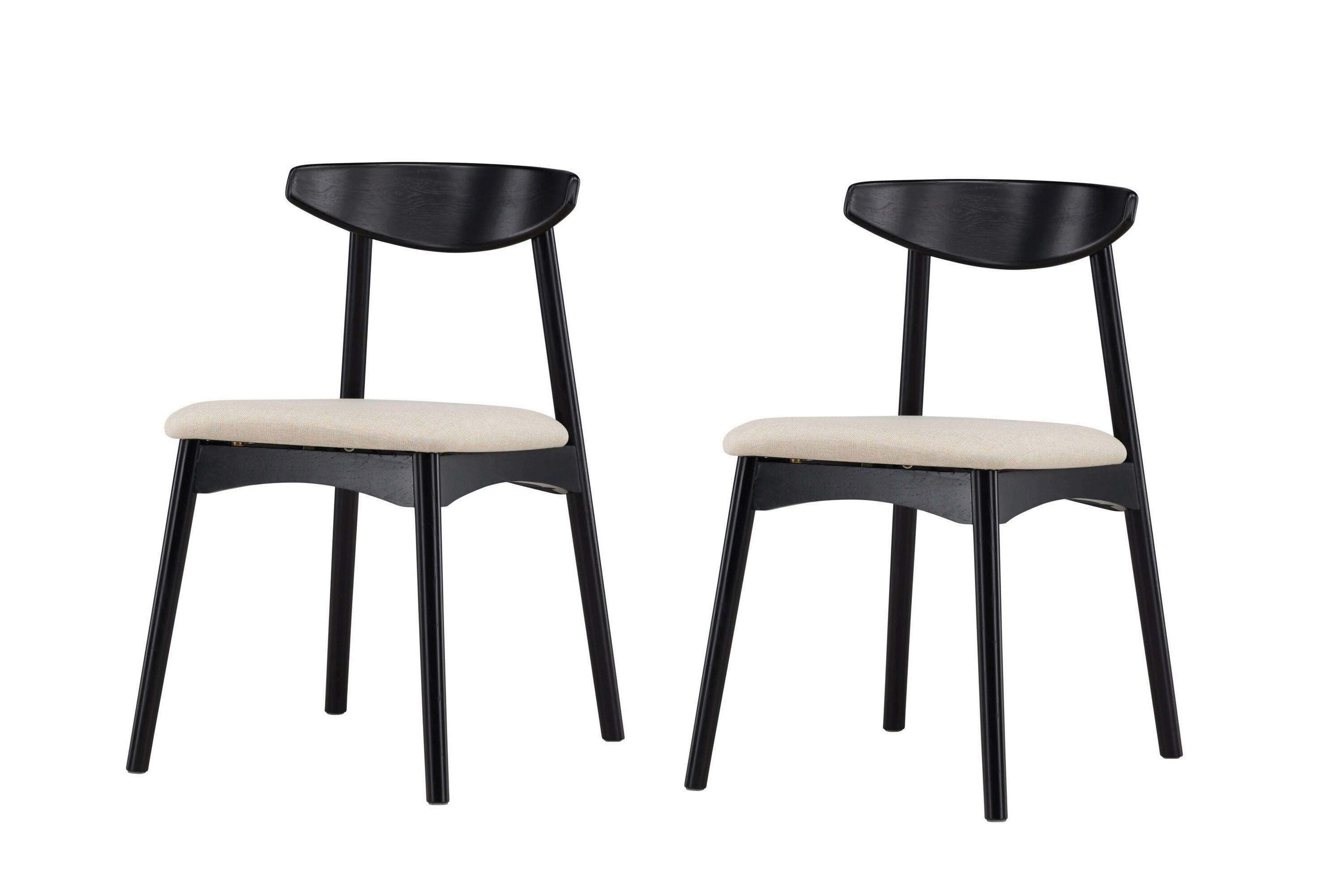 Stuhl Ven Schwarz/Beige B: 47 cm - Beige/Schwarz, MODERN, Holz/Textil (47/80/54cm) - Livetastic