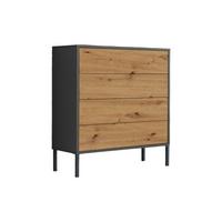 Kommode 79 cm Mailand Typ 3 + Mf, Anthrazit - Anthrazit/Eiche Artisan, MODERN, Holzwerkstoff (79/86/33cm) - MID.YOU