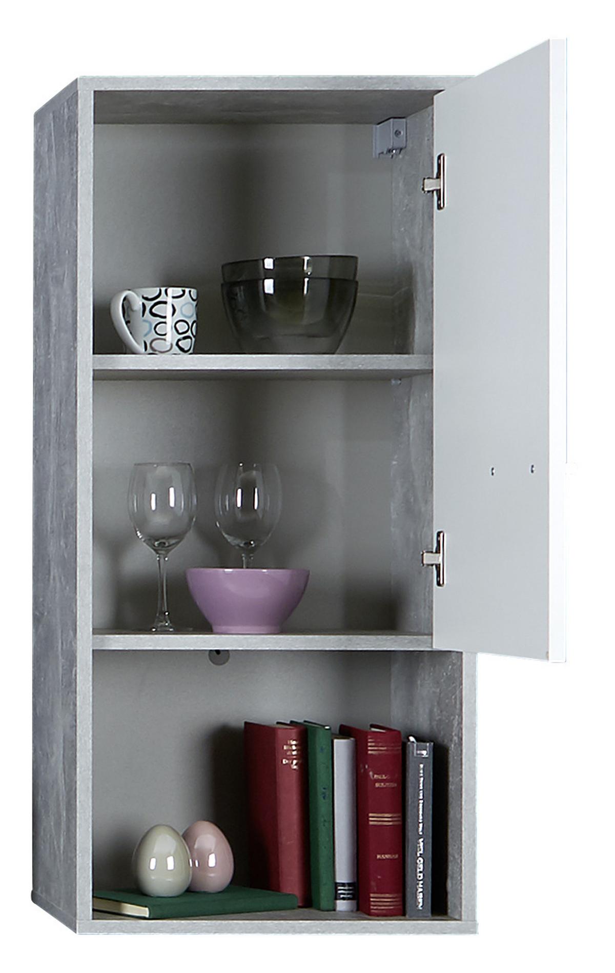 Vitrinkombináció Aran - világosszürke/fehér, Modern, faalapú anyag (221/183,5/40cm) - Best Price