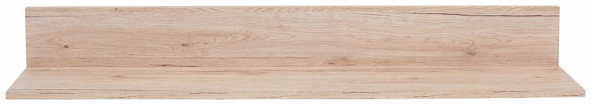 NÁSTĚNNÁ POLICE MALTA - barvy dubu, Moderní, dřevo (128/18/20cm)