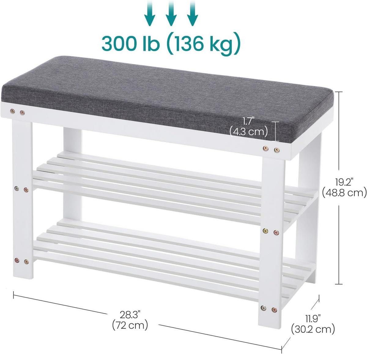Schuhregal Weiß, Esche Dekor B: 71 cm - Eschefarben/Weiß, Basics, Naturmaterialien/Holzwerkstoff (71/49/29cm)