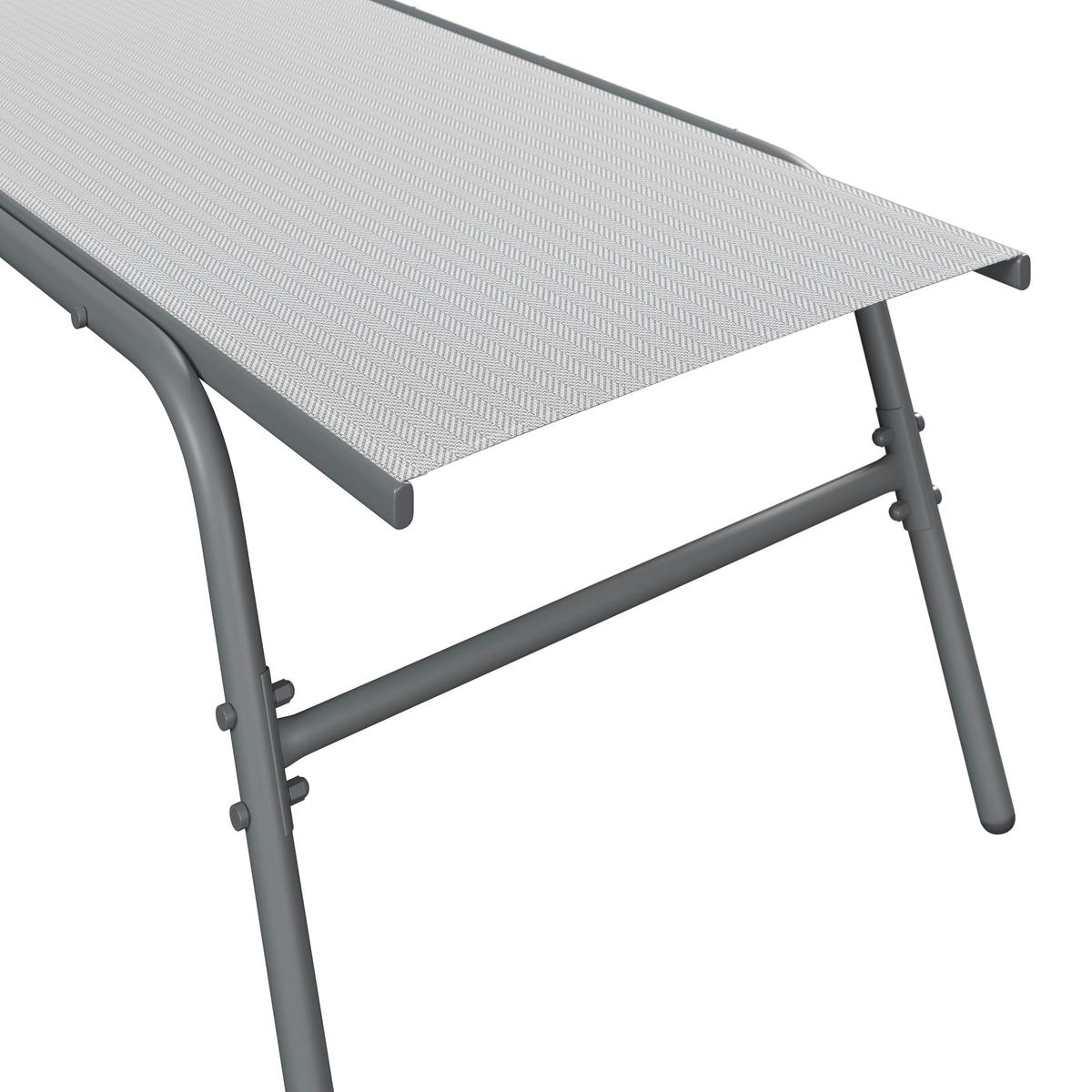 Sonnenliege Sevilla - Dunkelgrau/Hellgrau, MODERN, Textil/Metall (195/63/45cm) - Beldano