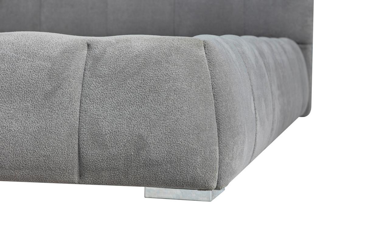 Polsterbett Natalia Grau B: 208 cm - Schwarz/Grau, Design, Holzwerkstoff/Textil (208/90/228cm) - Livetastic